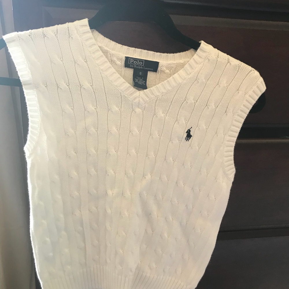 Boys White Ralph Lauren Polo Vest.
